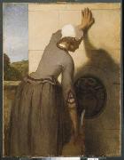 William Morris Hunt Girl at the Fountain oil on canvas